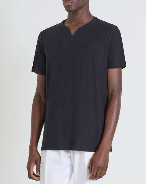 ANTONY MORATO MMKS02483FA100246 MIN OF 6 T-SHIRT REGULAR FIT IN SLUB COTTON FABRIC WITH EMBROIDERY LOGO ON FRONT BLUZA DE BARBATI