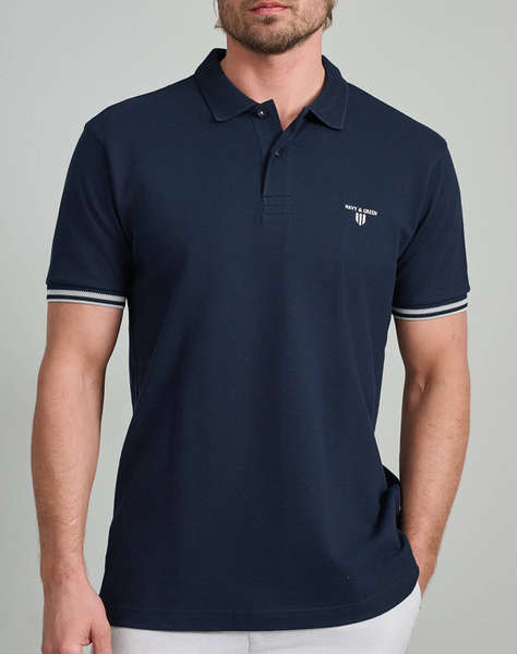 NAVY&GREEN BLUZA POLO