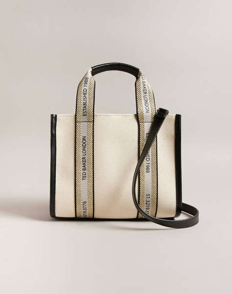 TED BAKER GEORJEA Branded Webbing Canvas Small Tote (Dimensiuni: 11 x 21 x 25cm.)
