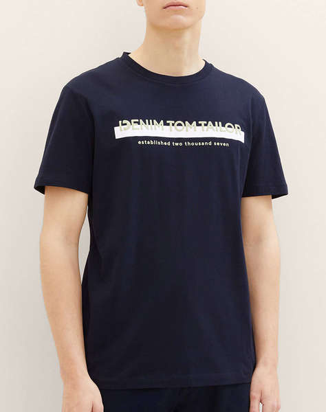 TOM TAILOR PRINTED T-SHIRT BLUZA DE BARBATI