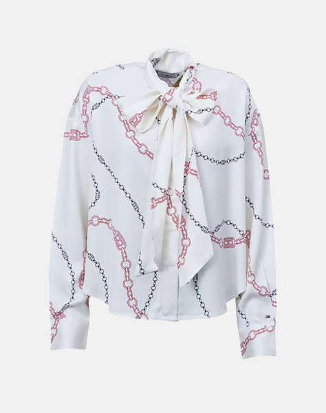 TOMMY HILFIGER FLUID VISCOSE BOW LS BLOUSE
