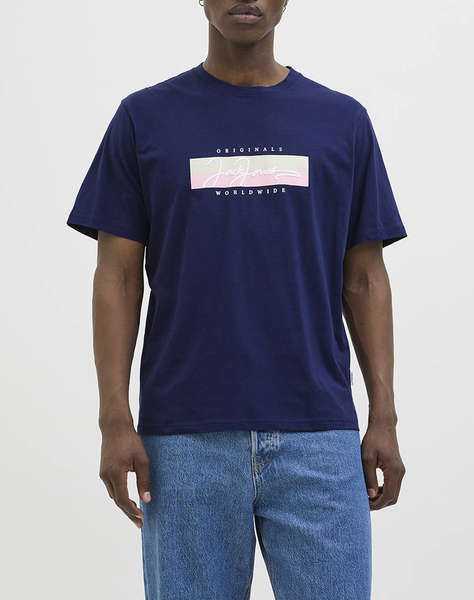 JACK&JONES JORFREDERIKSBERG BOX SCRIPT TEE SS CN LN