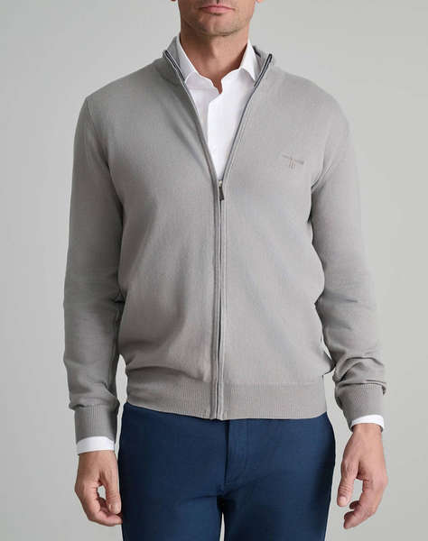 NAVY&GREEN CARDIGAN TRICOTAT FERMOAR