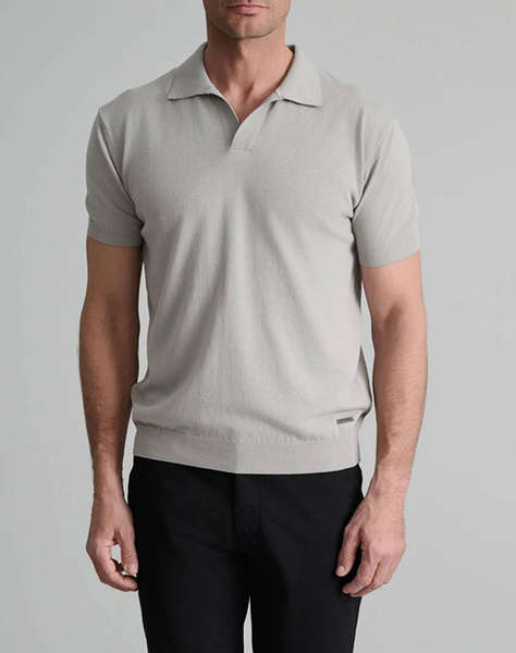 NAVY&GREEN TRICOTAT POLO, MANECA SCURTA