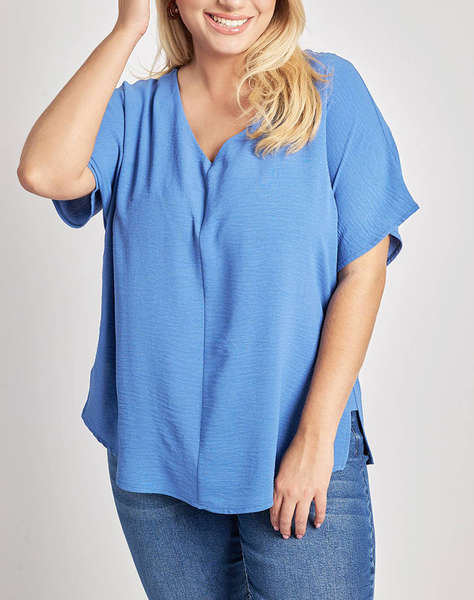 PARABITA Bluza washed cu V