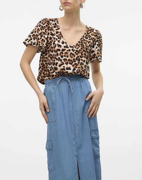 VERO MODA VMEASY JOY V-NECK SS BLOUSE WVN GA