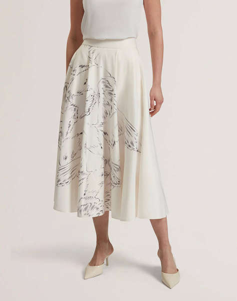 TED BAKER LAGUUNA Printed Ottoman Midi Skirt