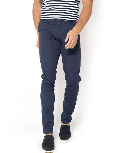 THE BOSTONIANS PANTALONI CHINOS DOBBY MODERN FIT