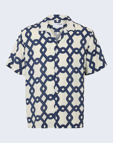 SELECTED SLHRELAX-VERO SHIRT SS AOP
