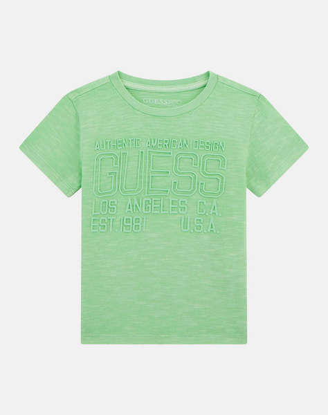 GUESS GARMENT DYE SS T-SHI - MID ORGANIC SLUB JERSEY 160 BLUZA DE COPII BOY
