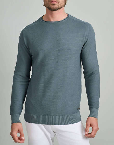 NAVY&GREEN TRICOTAT DIN BUMBAC DECOLTEU, 2TONE
