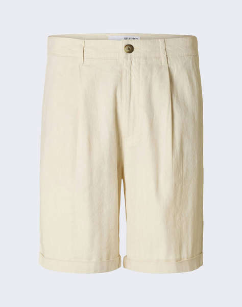 SELECTED SLHREGULAR-RON LINEN BLEND SHORTS