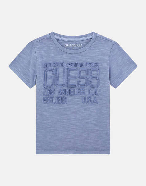 GUESS GARMENT DYE SS T-SHI - MID ORGANIC SLUB JERSEY 160 BLUZA DE COPII BOY