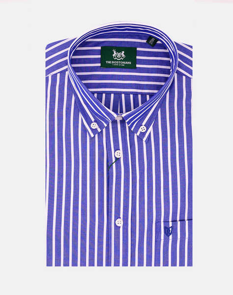 THE BOSTONIANS CAMASA ACORN POPLIN REGULAR FIT Stripe POPLIN Button-down Regular Fit