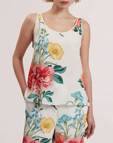 TED BAKER PURRLA Scoop Neck Printed Cami
