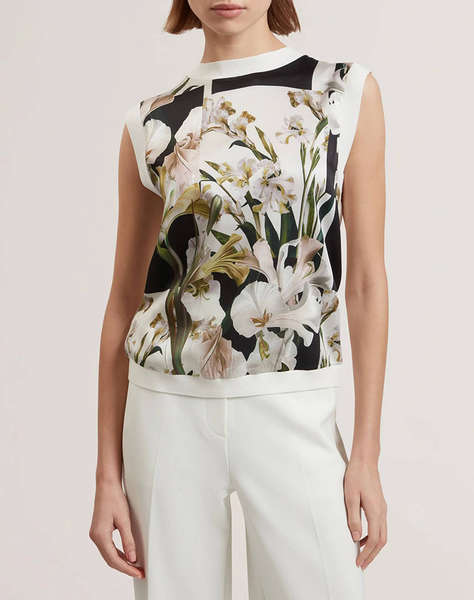 TED BAKER LIILEA Printed Woven Front Tank Top