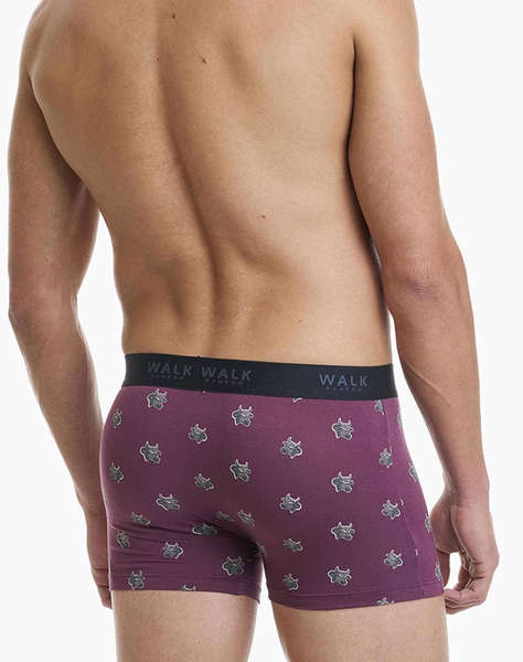 WALK BOXERI DE BARBATI BAMBOO CU DESIGN BULLS