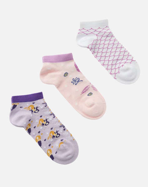 WALK SOSETE PENTRU COPII SCURTE DIN BAMBOO CU DESIGN SET 3 PERECHI