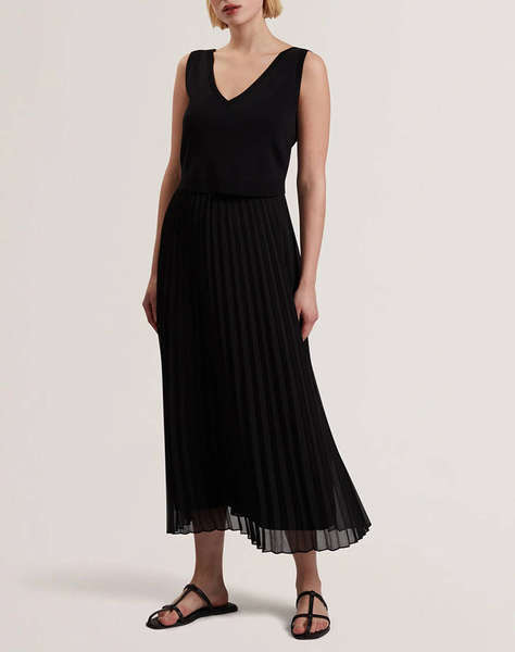 TED BAKER LARNAHH 1 Pleated Cami Dress with Knitted Tank