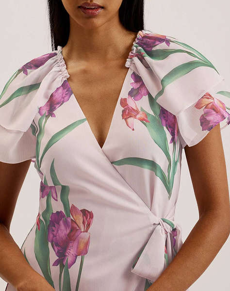 TED BAKER FASNIA Angel Sleeve Wrap Mini Dress