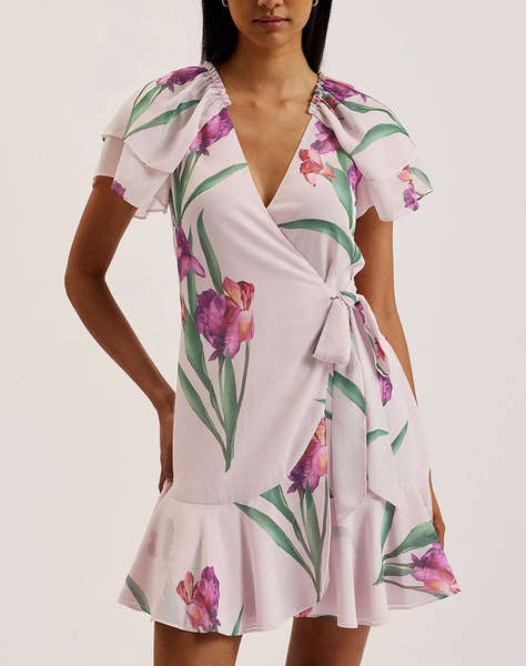TED BAKER FASNIA Angel Sleeve Wrap Mini Dress