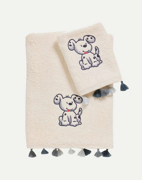 DAS 4965 SET PROSOAPE 2 BUCATI CU BRODERIE BABY SMILE (Dimensiuni : 30 x 50 & 70 x140)