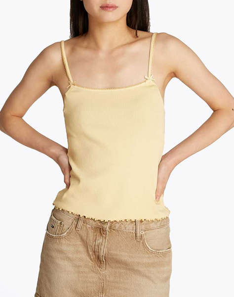 TOMMY JEANS TJW SLIM SCALLOP RIB TOP