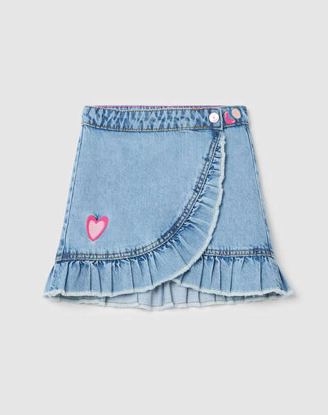 OVS DENIM SKIRT W/EMBRO