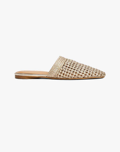 TOMMY HILFIGER CROCHET METALLIC LEATHER MULE