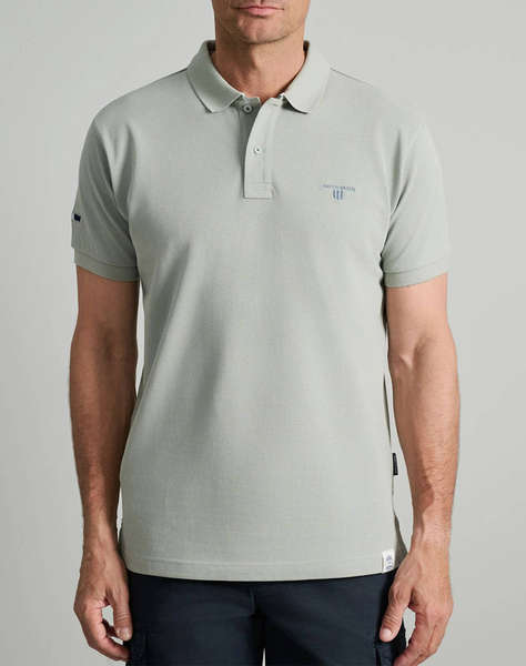 NAVY&GREEN BLUZA PIQUE POLO, CUSTOM FIT
