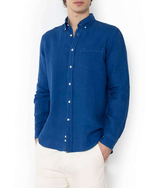 THE BOSTONIANS CAMASA DIN IN REGULAR FIT Plain LINEN Button-down Regular Fit