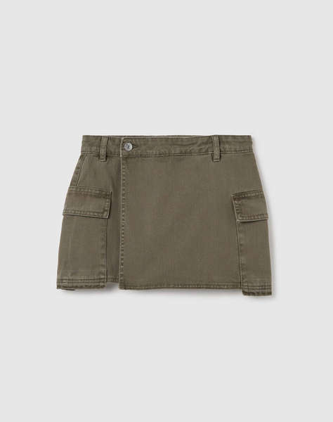 OVS SKORT CARGO ACID WASH
