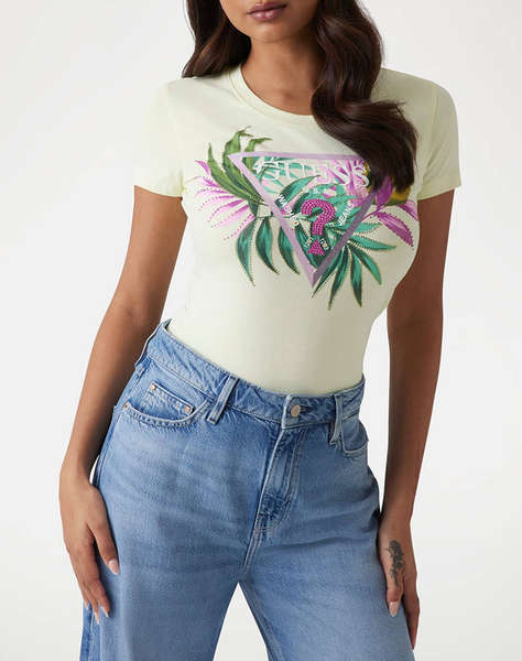 GUESS CN SS LEAF TRIANGLE TEE BLUZA DE DAMA