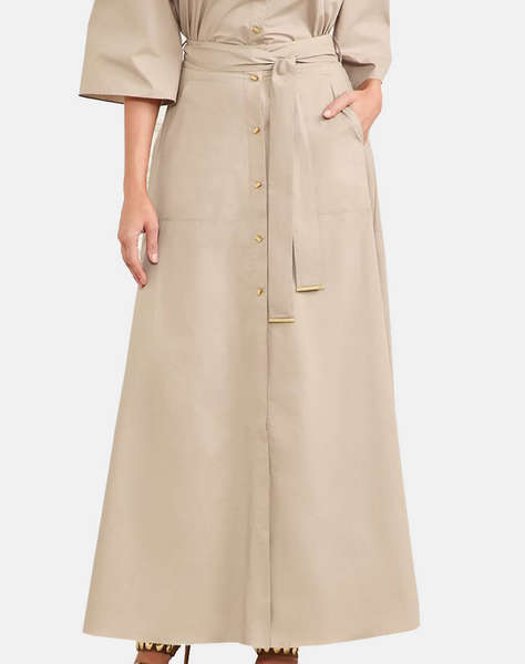GUESS MARCIANO PAT LONG SKIRT - LIGHT STR COTTON POPELIN 110 FUSTA DE DAMA