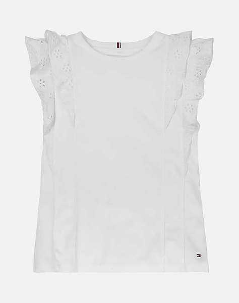 TOMMY HILFIGER BRODERIE ANGLAISE KNIT TOP SS