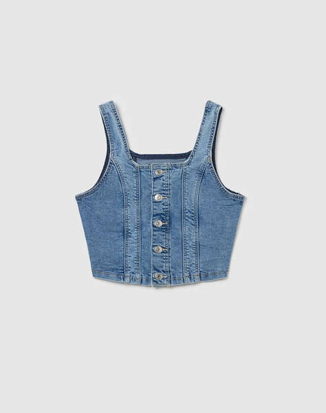 OVS DENIM TOP W/BUTTONS