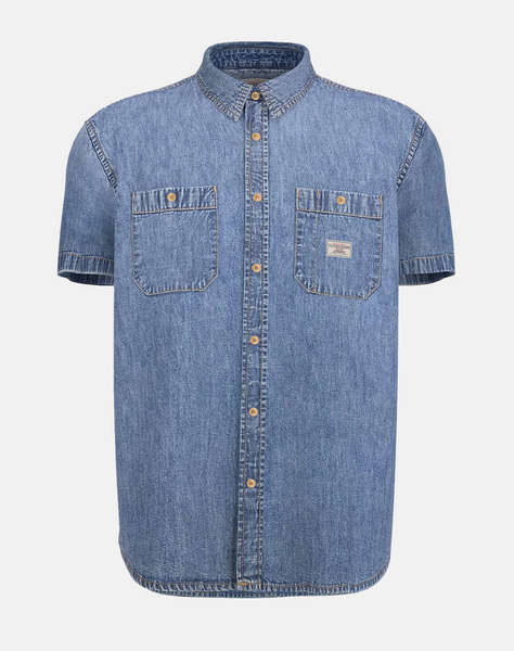 GUESS JEANS GJ REGULAR SS DENIM - ECO ORG CO 7074 RG INDIGO CAMASA DE BARBATI