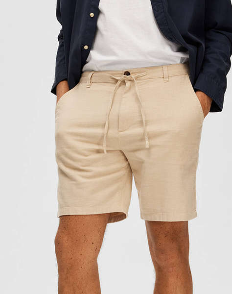 SELECTED SLHREGULAR-BRODY LINEN BLD SHORTS NOOS