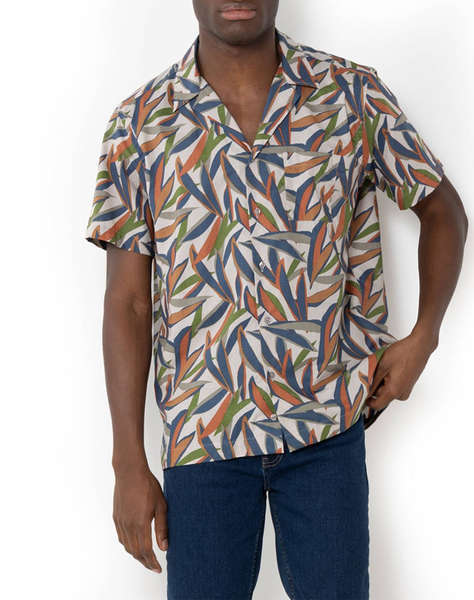 THE BOSTONIANS CAMASA CHARLES ΒΑΜΒΑΚΙ CUSTOM FIT Print POPLIN Bayron Custom FIT