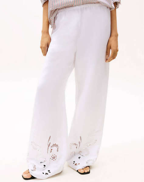 TOMMY HILFIGER BRODERIE ANGLAISE LINEN PANTS