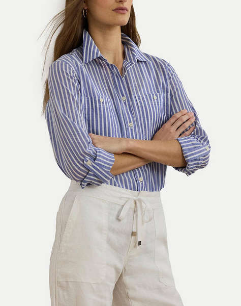LAUREN RALPH LAUREN RIMNAN-LONG SLEEVE-BUTTON FRONT SHIRT