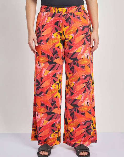 PARABITA Pantaloni elastici cu imprimeu floral