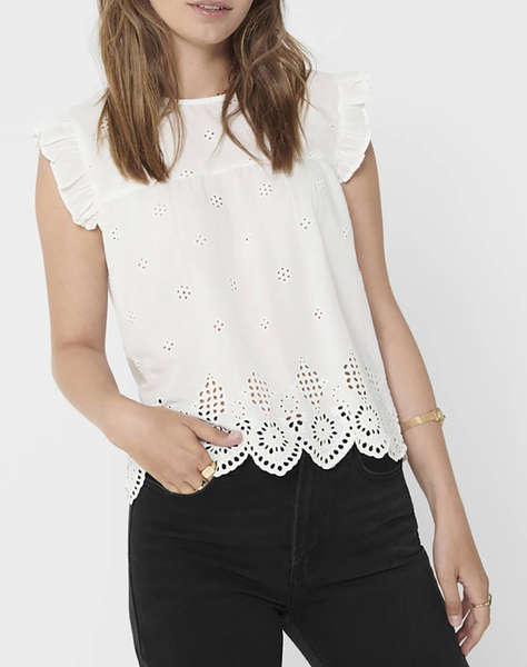 ONLY ONLSILLA LIFE S/L FRILL TOP WVN NOOS