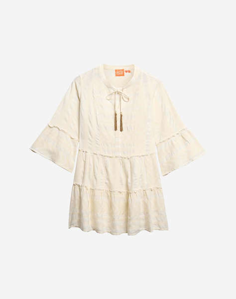 SUPERDRY D2 OVIN IBIZA LS TIERED MINI DRESS ROCHIE DE DAMA