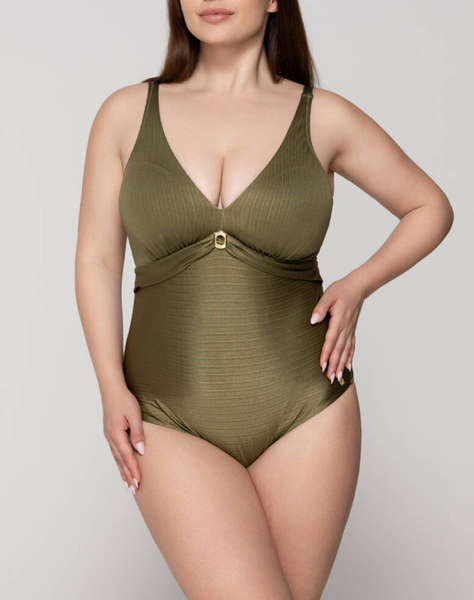 LUNA Gold swimsuit with molded triangle cup