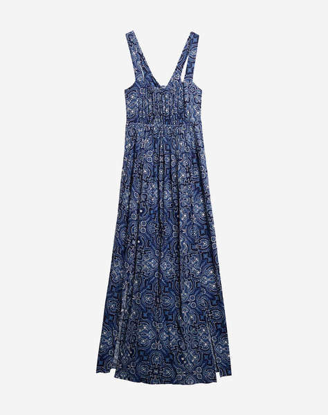 SUPERDRY D3 OVIN PRINTED TIE BACK MAXI DRESS ROCHIE DE DAMA