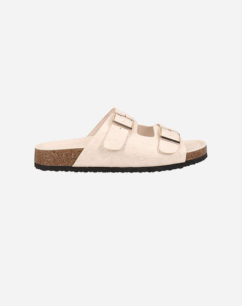 LAURA BIAGIOTTI 9066 SANDALE LOGO. CU DOUA BARETE ECRU