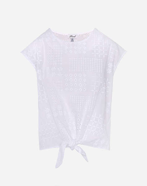 FOREL Bluza cu design perforat si legare