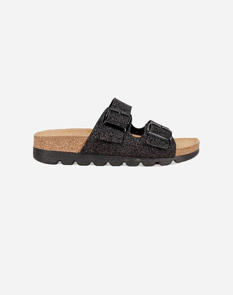 EASYWALK 335P20630S SANDALE CU GLITTER & CATARAMA BLACK
