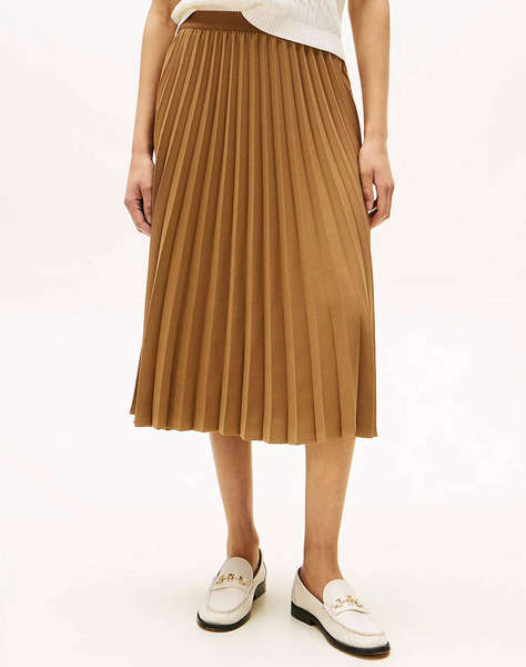 TOMMY HILFIGER FLUID PLEATED PULL ON MIDI SKIRT